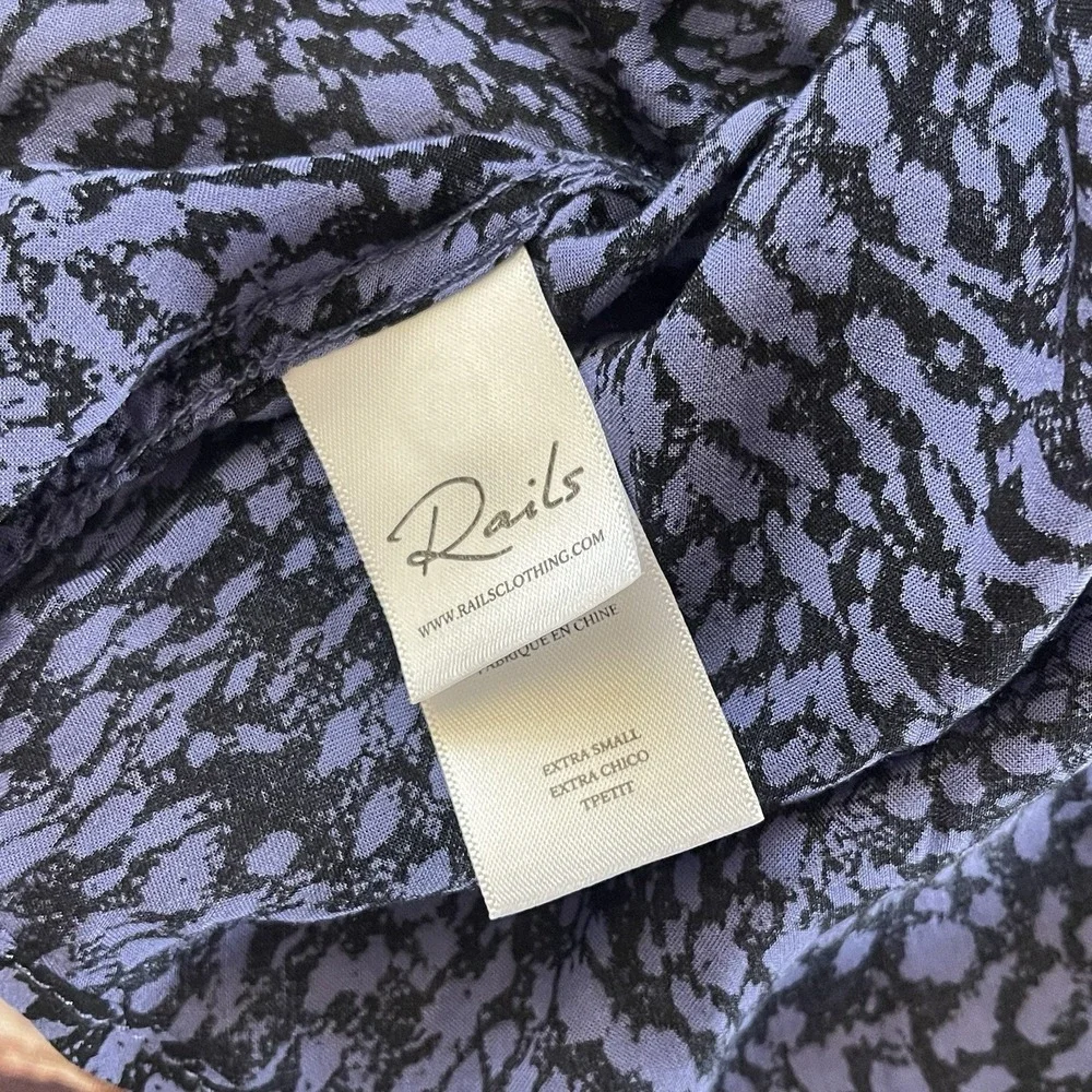 Rails Midnight Lynx Josephine Size XS Rayon Button Shirt Women's Summer‎ - Picture 7 of 9
